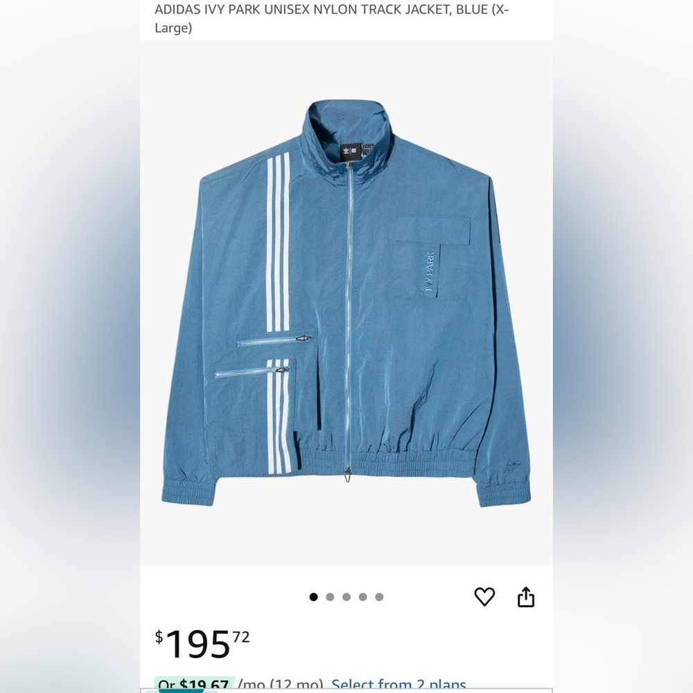 adidas Ivy Park Blue Nylon Windbreaker